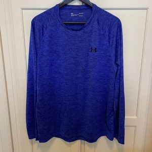 Under Armour HeatGear loose fit blue heather long sleeve shirt